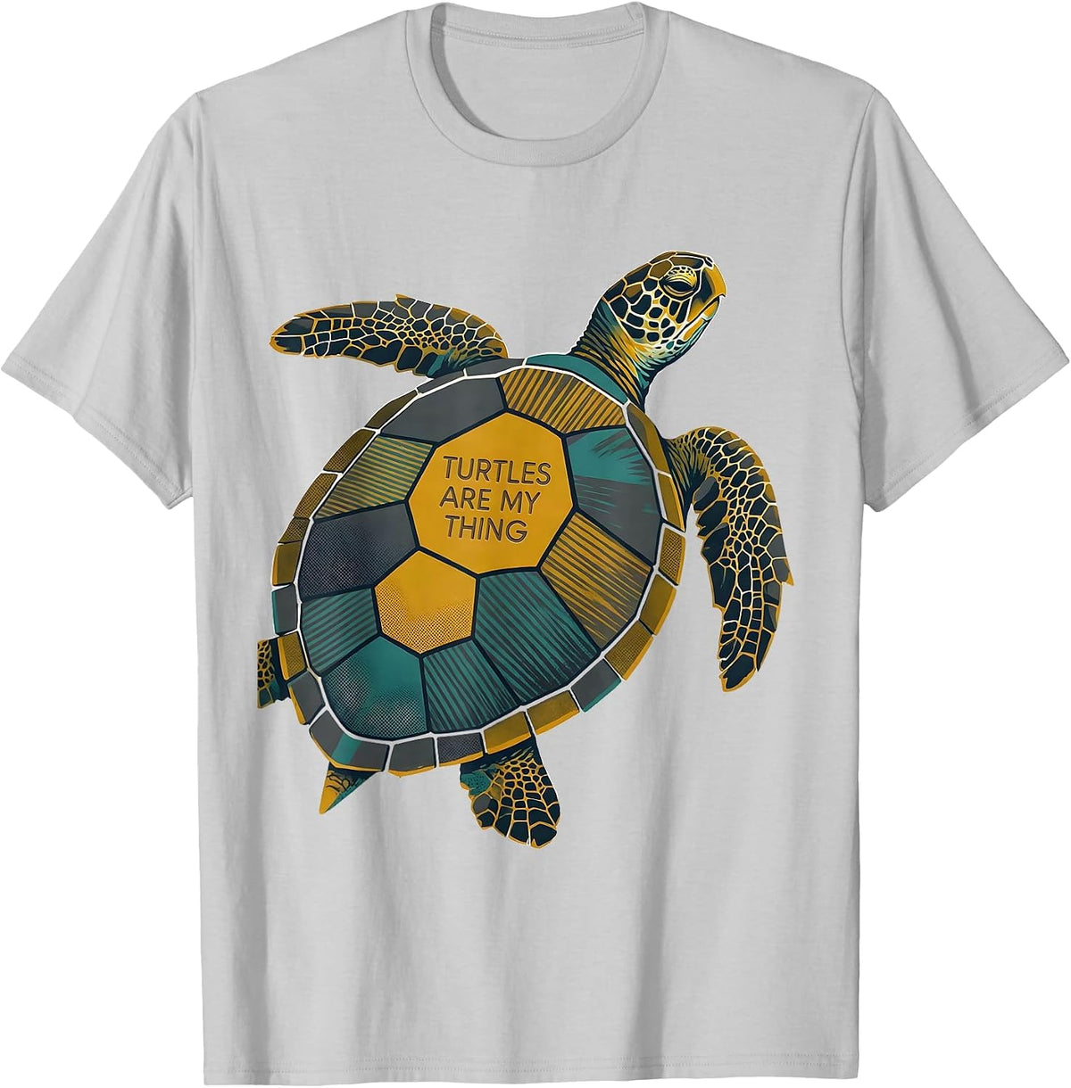 Men's Turtles Are My Thing Midcentury Modern Sea Turtle Lover Gift T-Shirt - Silver Grey