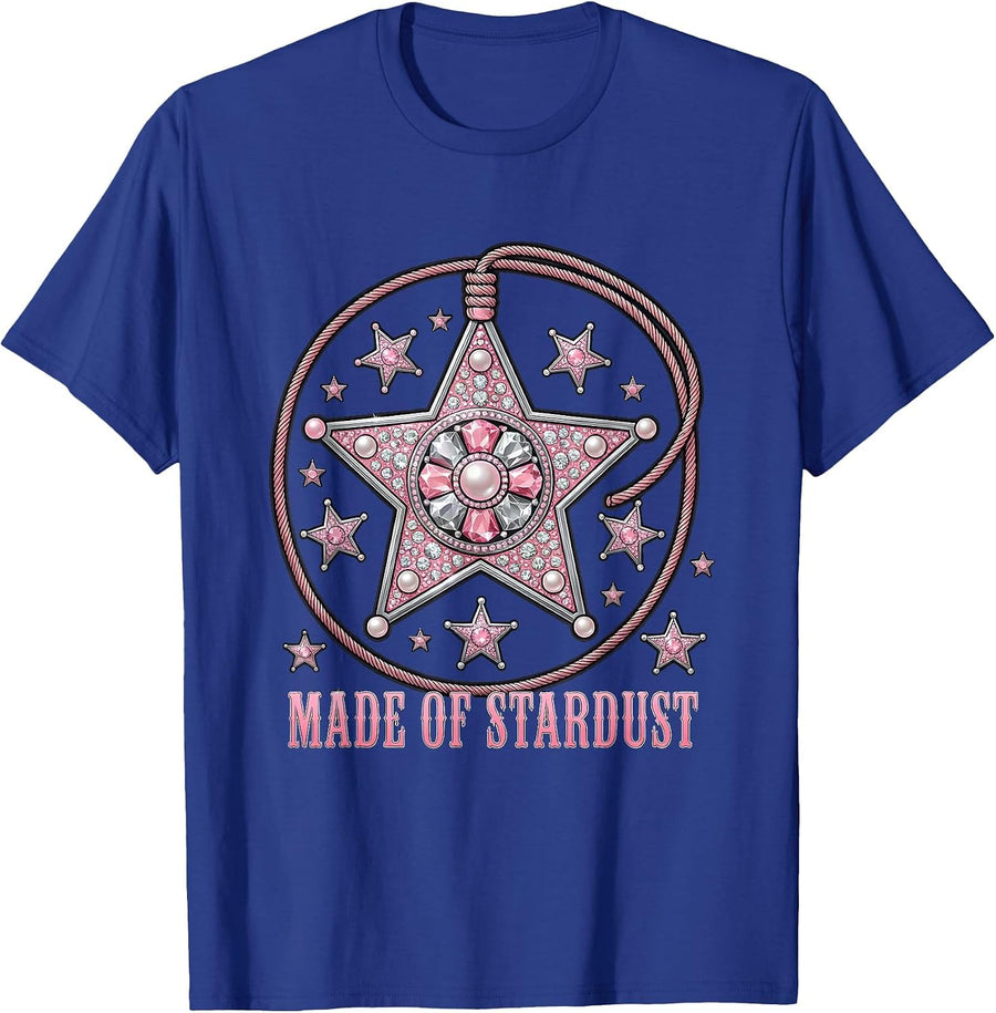 Made of Stardust Cosmic Universe Design T-Shirt - Royal Blue
