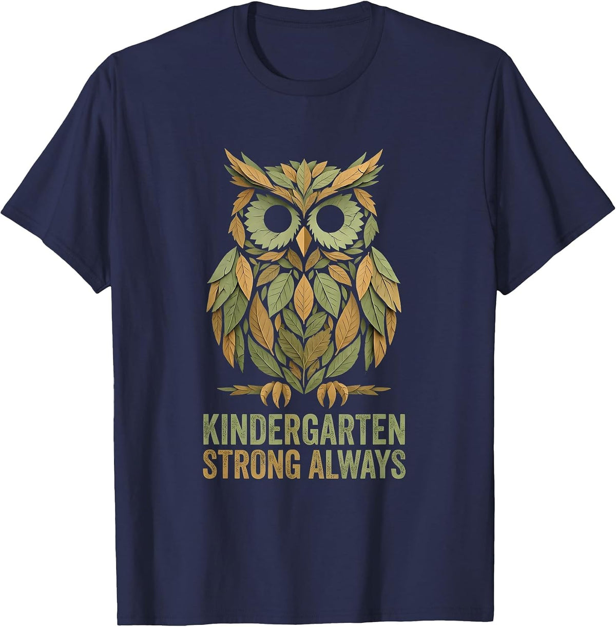 Kindergarten Strong Always Teacher Design T-Shirt - Navy Blue