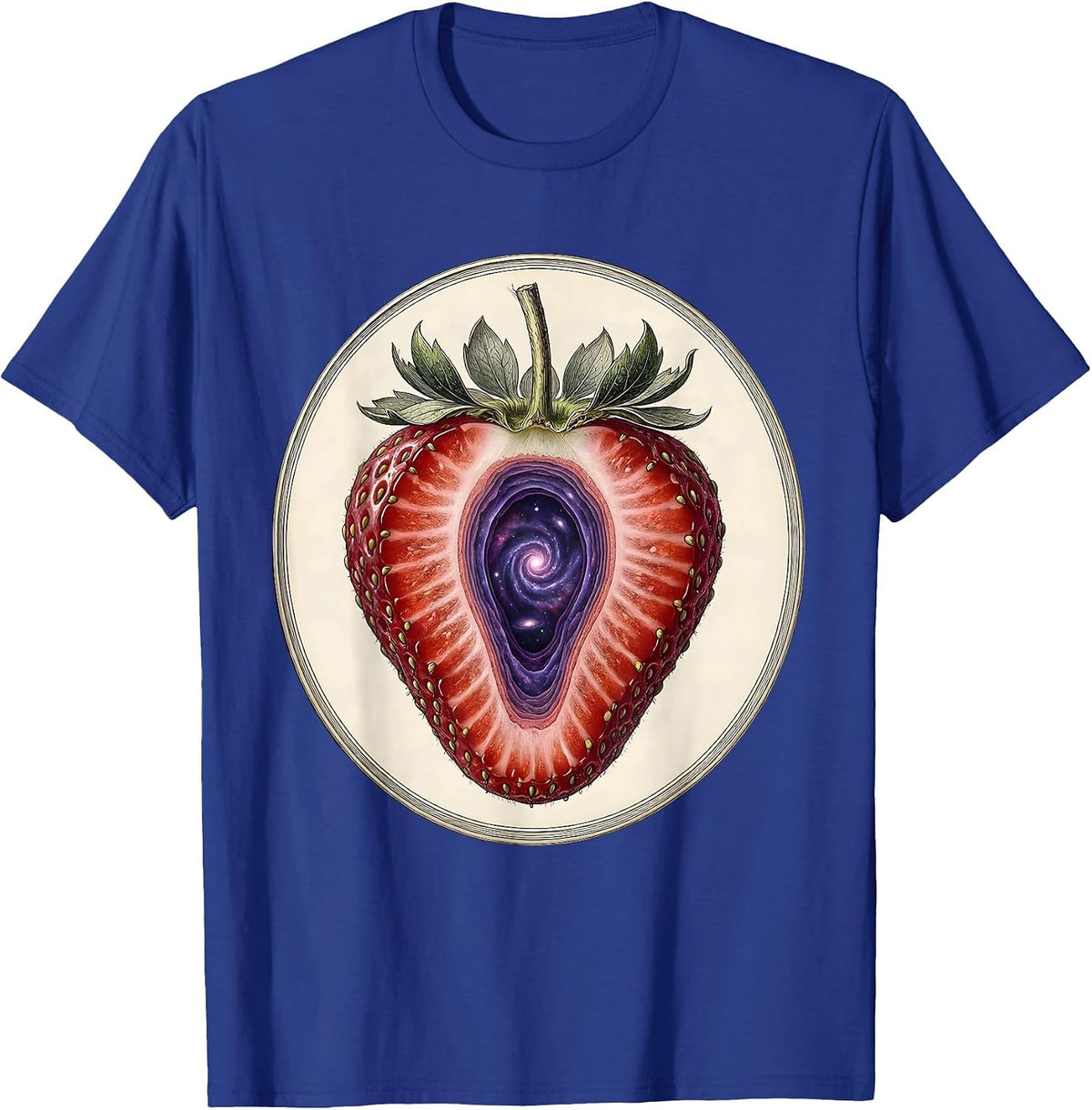 Men's Cosmic Strawberry Galaxy Slice Illustration T-Shirt - Royal Blue