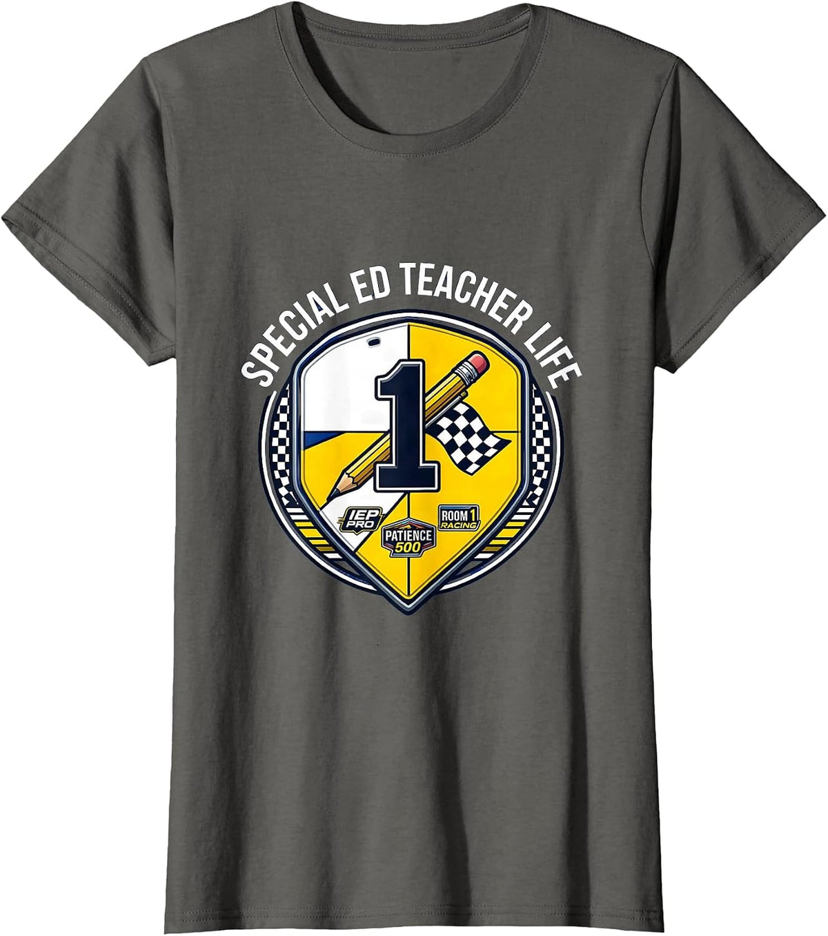 Women's Special Ed Teacher Life Educator Design T-Shirt - Asphalt Grey