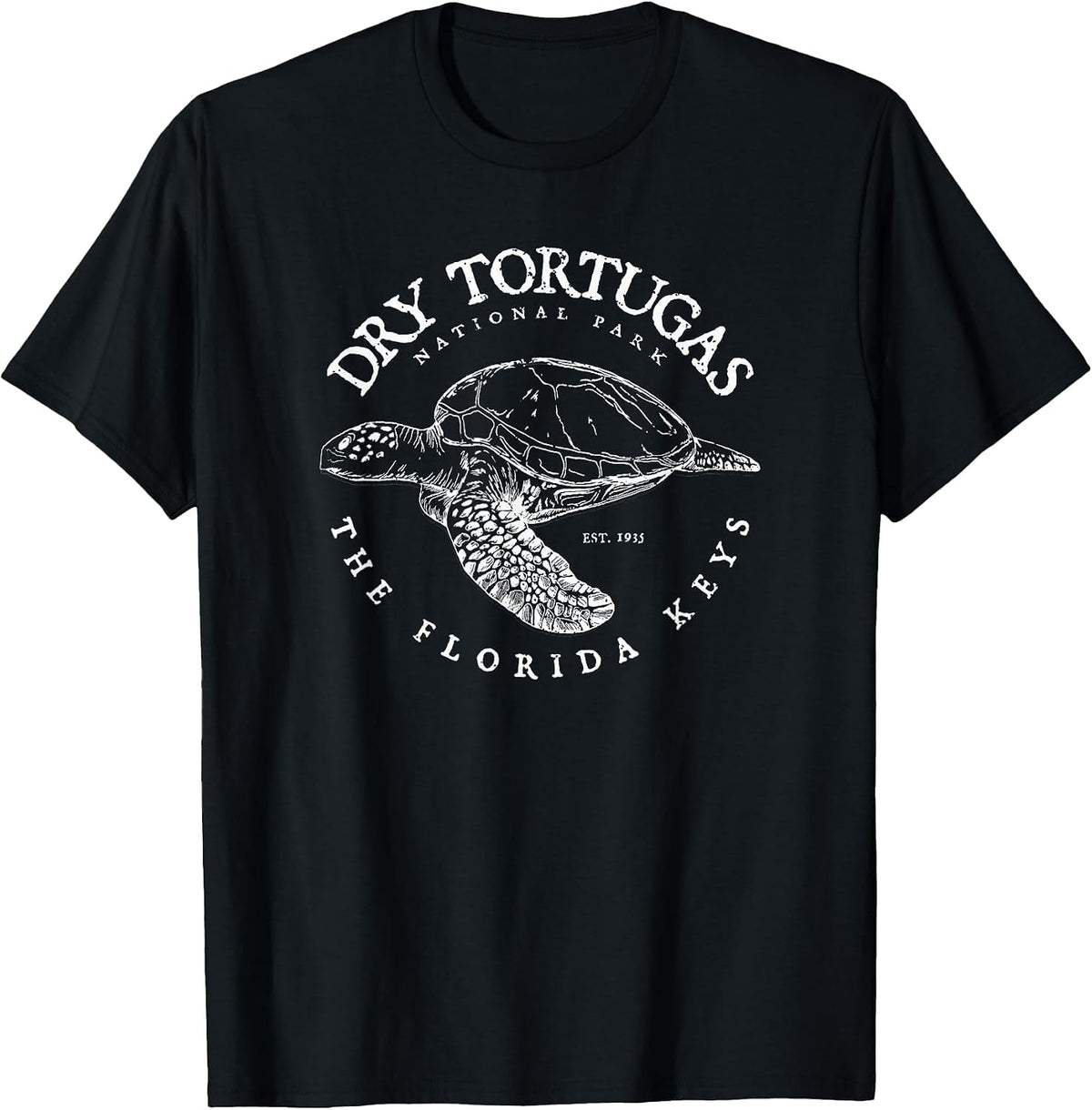 Dry Tortugas National Park Florida Keys Scuba Diving Turtle T-Shirt - Black
