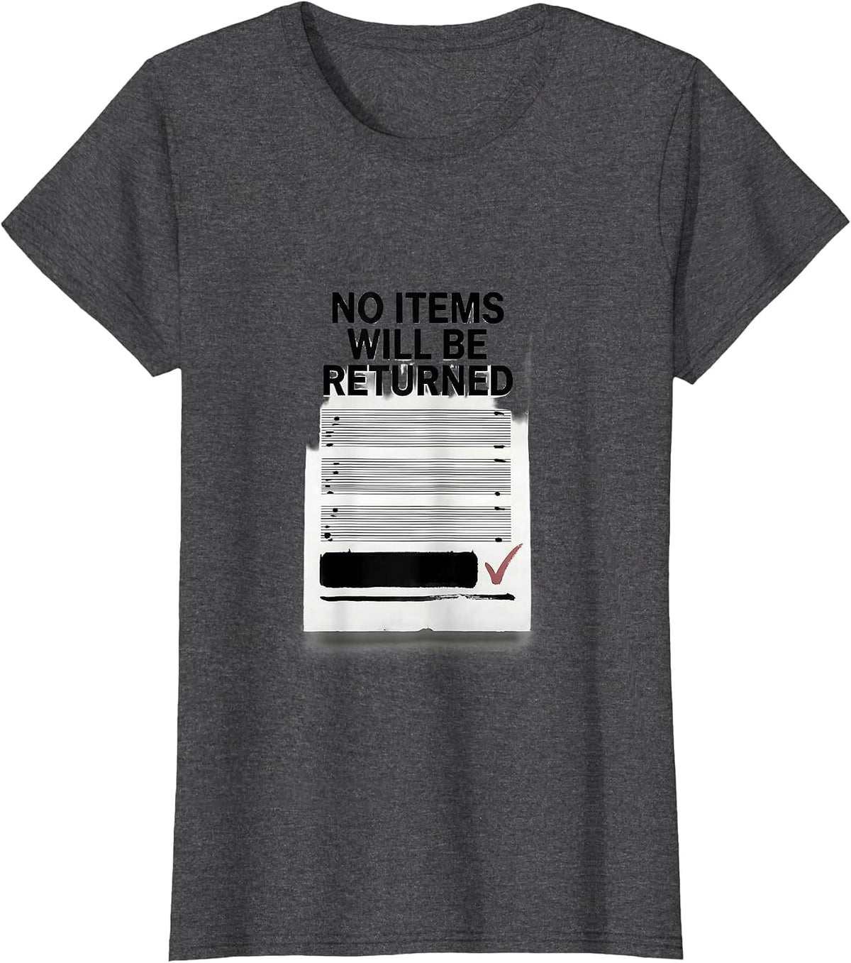 Women's No Items Will Be Returned Ferret Lover Gift T-Shirt - Dark Heather Grey
