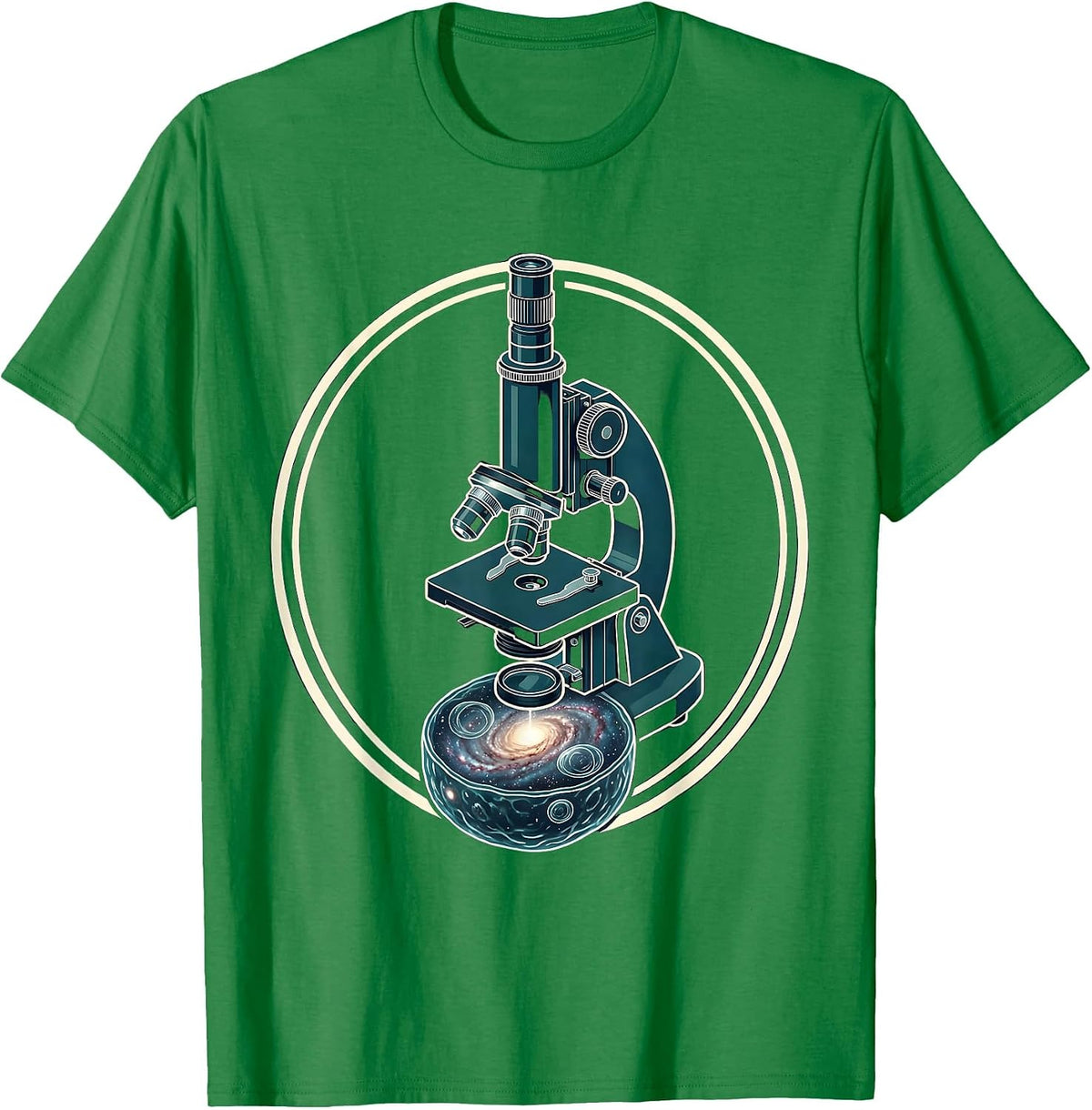 Men's Microscope Universe Science Graphic Tee T-Shirt - Kelly Green