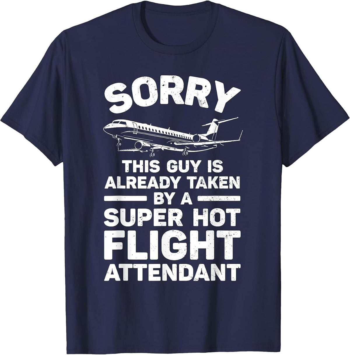 Flight Attendant Art for Men Stewardess Flight Attendant T-Shirt - Navy Blue