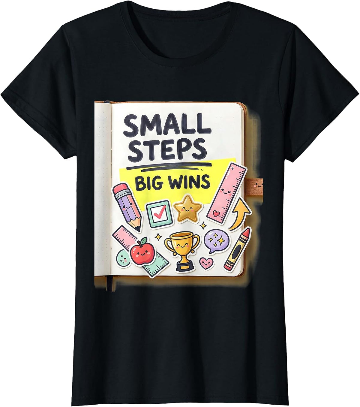 Small Steps Big Wins Sped Teacher Design T-Shirt - Black