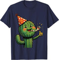 Fiesta Cactus Party Hat Noisemaker Celebration T-Shirt - Navy Blue