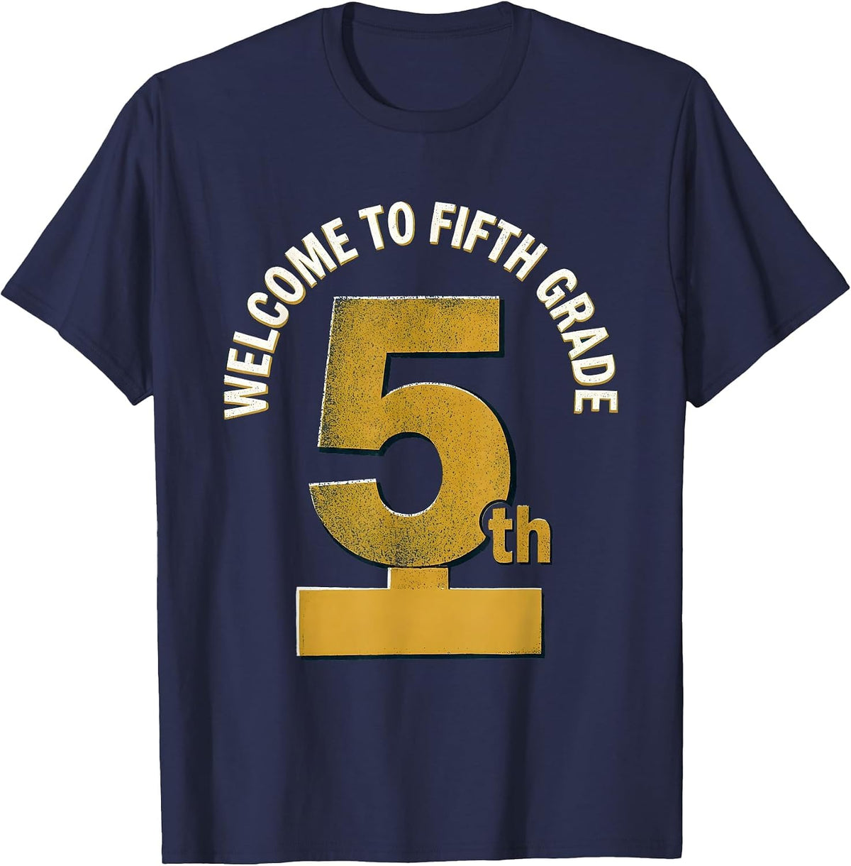 Men's Welcome To Fifth Grade Playful Cute Elementary Teacher Back T-Shirt - Navy Blue