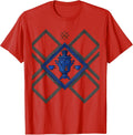 Men's Six Diamond Russian Heritage Humor Holiday Novelty T-Shirt - Red