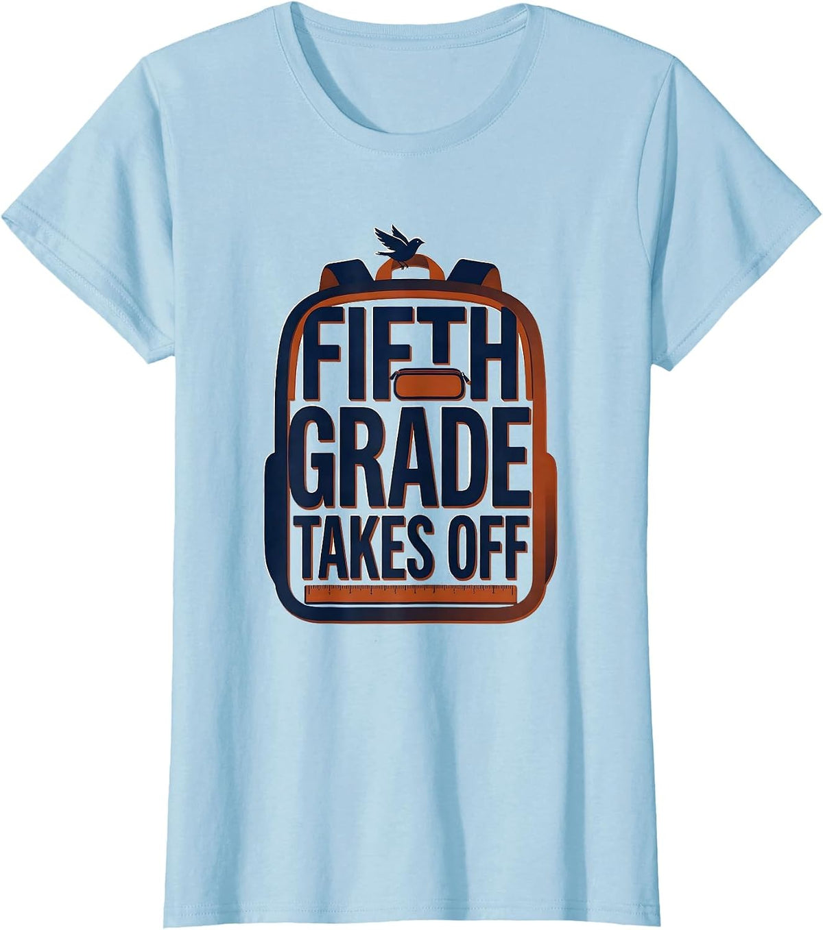 Women's Fifth Grade Takes Off Playful School Pride Teacher Back to T-Shirt - Baby Blue