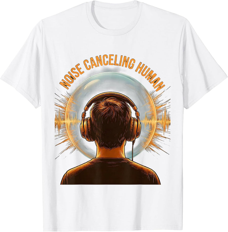 Men's Noise Canceling Human Autism Awareness Design T-Shirt - White