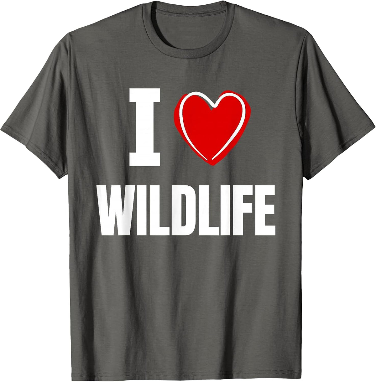 I Love Wildlife T-Shirt - Asphalt Grey