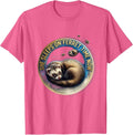 She Sleeps On Ferret Time Now Cosmic Ferret Lover Christmas T-Shirt - Pink Heather