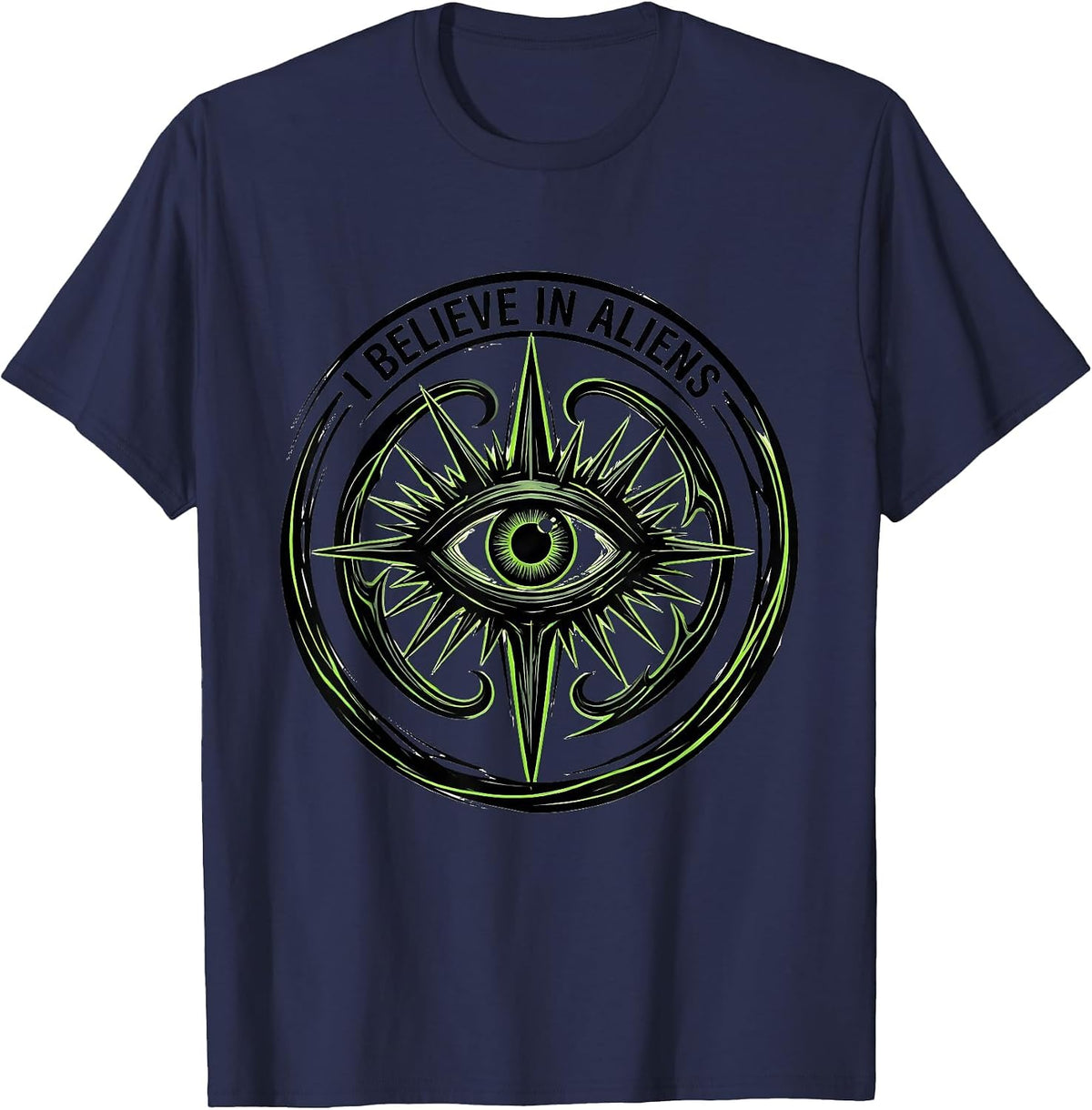 I Believe In Aliens Extraterrestrial Graphic Design T-Shirt - Navy Blue