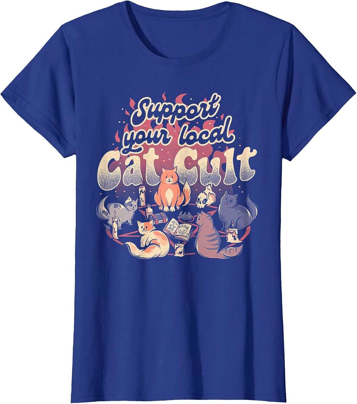 Support Your Local Cat Cult T-Shirt - Royal Blue