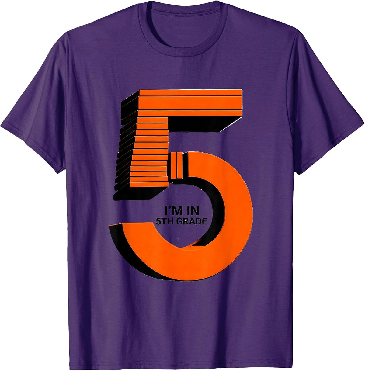 Men's I'm In 5th Grade Geometric Back To School Teacher Student T-Shirt - Purple