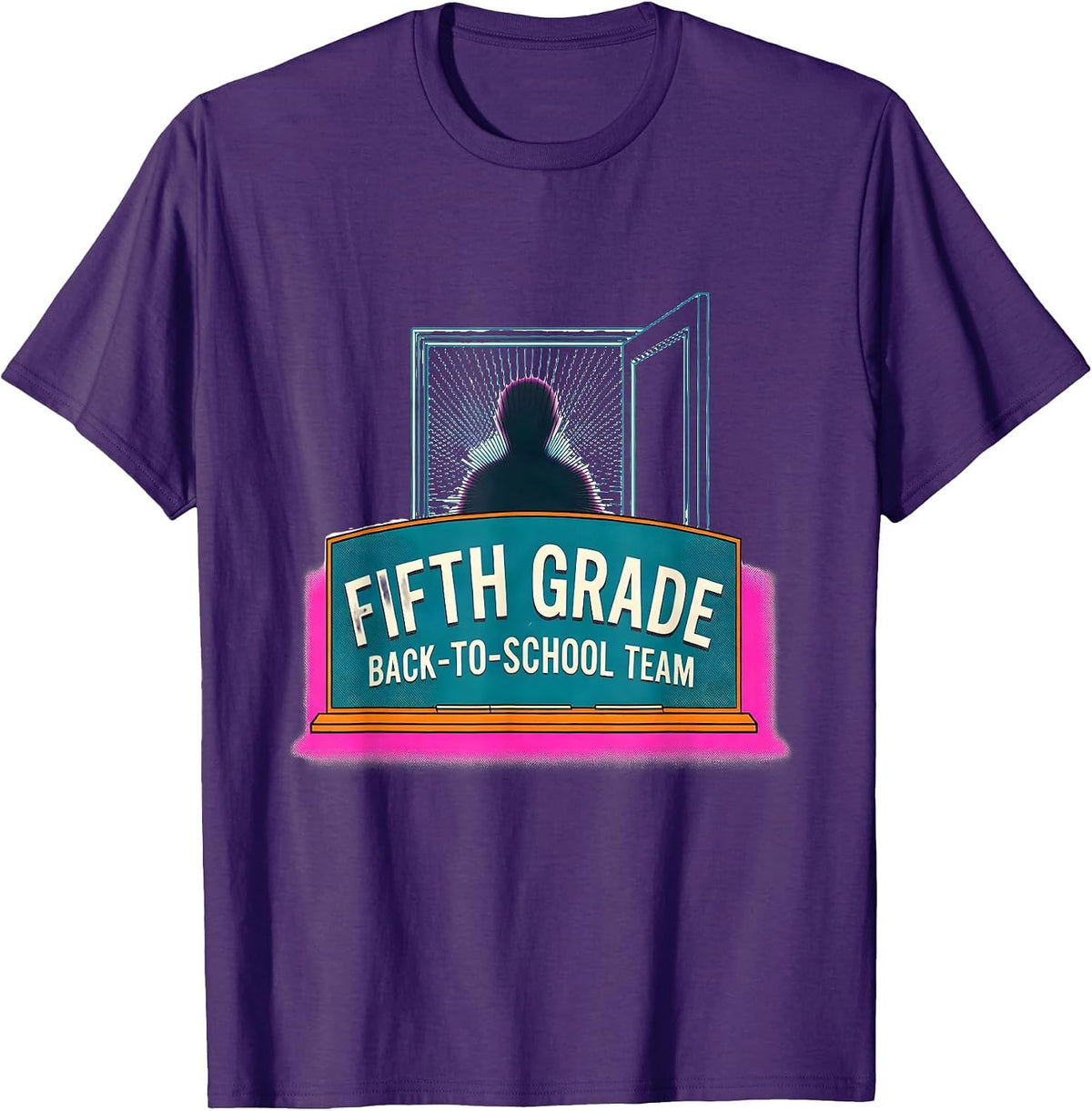 Men's Fifth Grade Back-to-School Team Fifth Grade Teacher Back T-Shirt - Purple