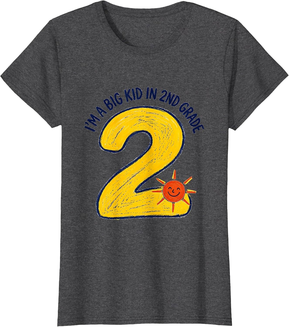 Women's I’m A Big Kid In 2nd Grade Funny Back To School Kids Humor T-Shirt - Dark Heather Grey