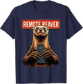 Remote Reaver Funny Ferret Lover Gift T-Shirt - Navy Blue