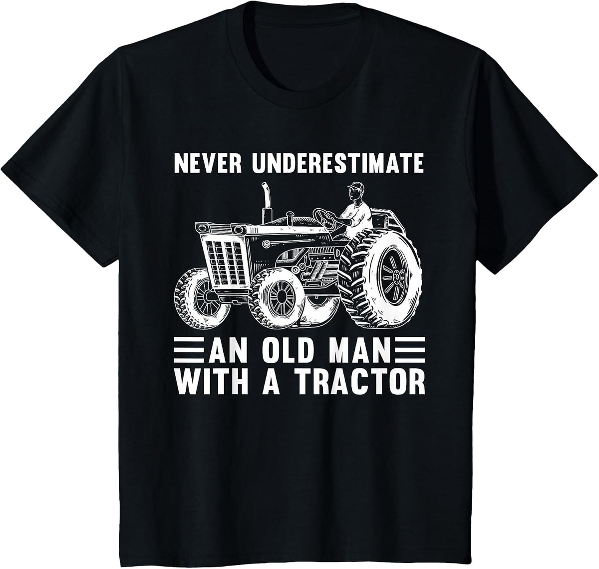 Cool Tractor Design for Grandpa Men Tractor Driver Farming T-Shirt - Black