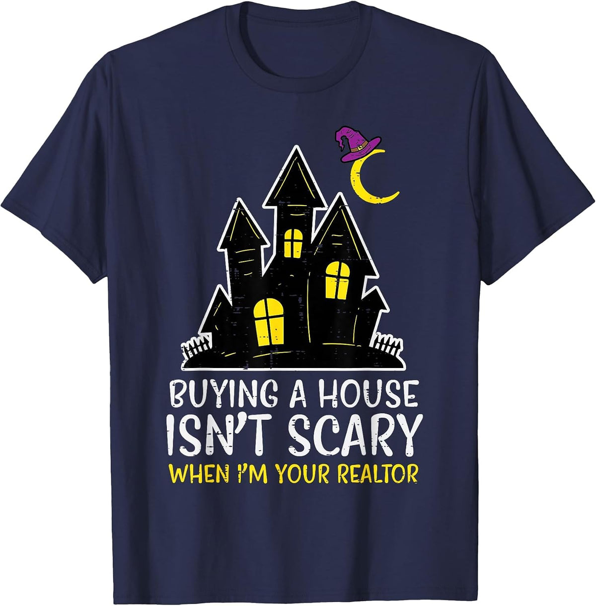 Halloween Realtor Buying House Isnt Scary Costume Women Men T-Shirt - Navy Blue