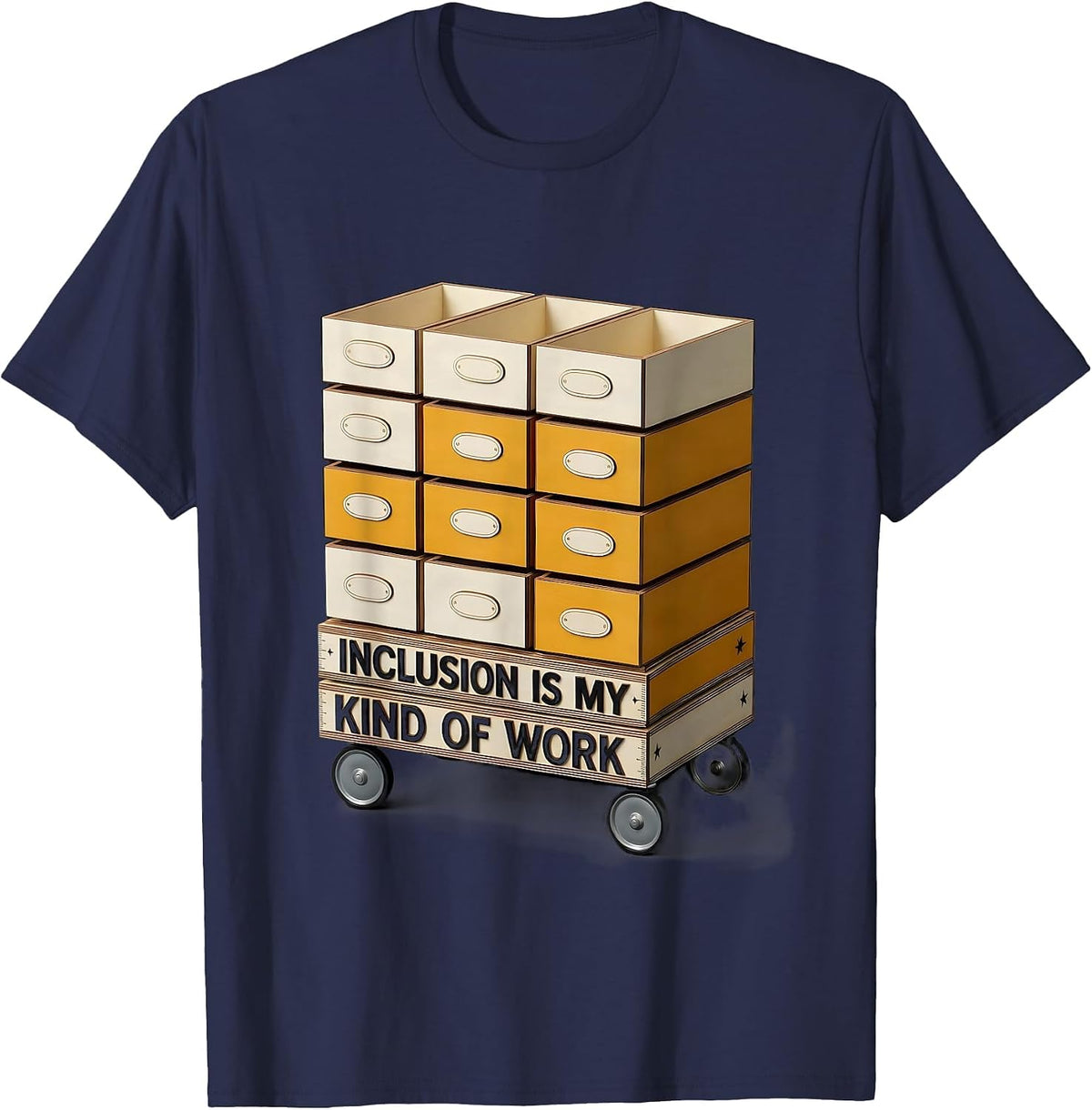 Men's Inclusion Is My Kind Of Work Inspirational Special Education T-Shirt - Navy Blue