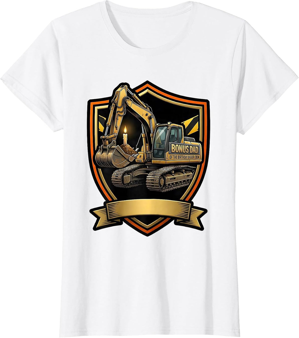 Bonus Dad Of The Birthday Digger Crew Funny Construction T-Shirt - White