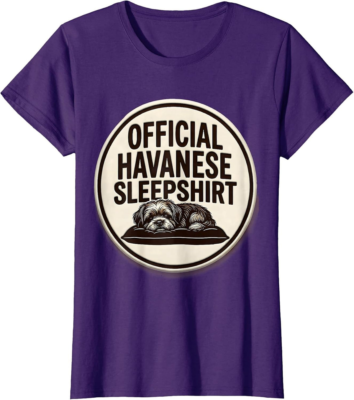 Women's OFFICIAL HAVANESE SLEEPSHIRT Cute Dog Breed Pajama Nightgown T-Shirt - Purple