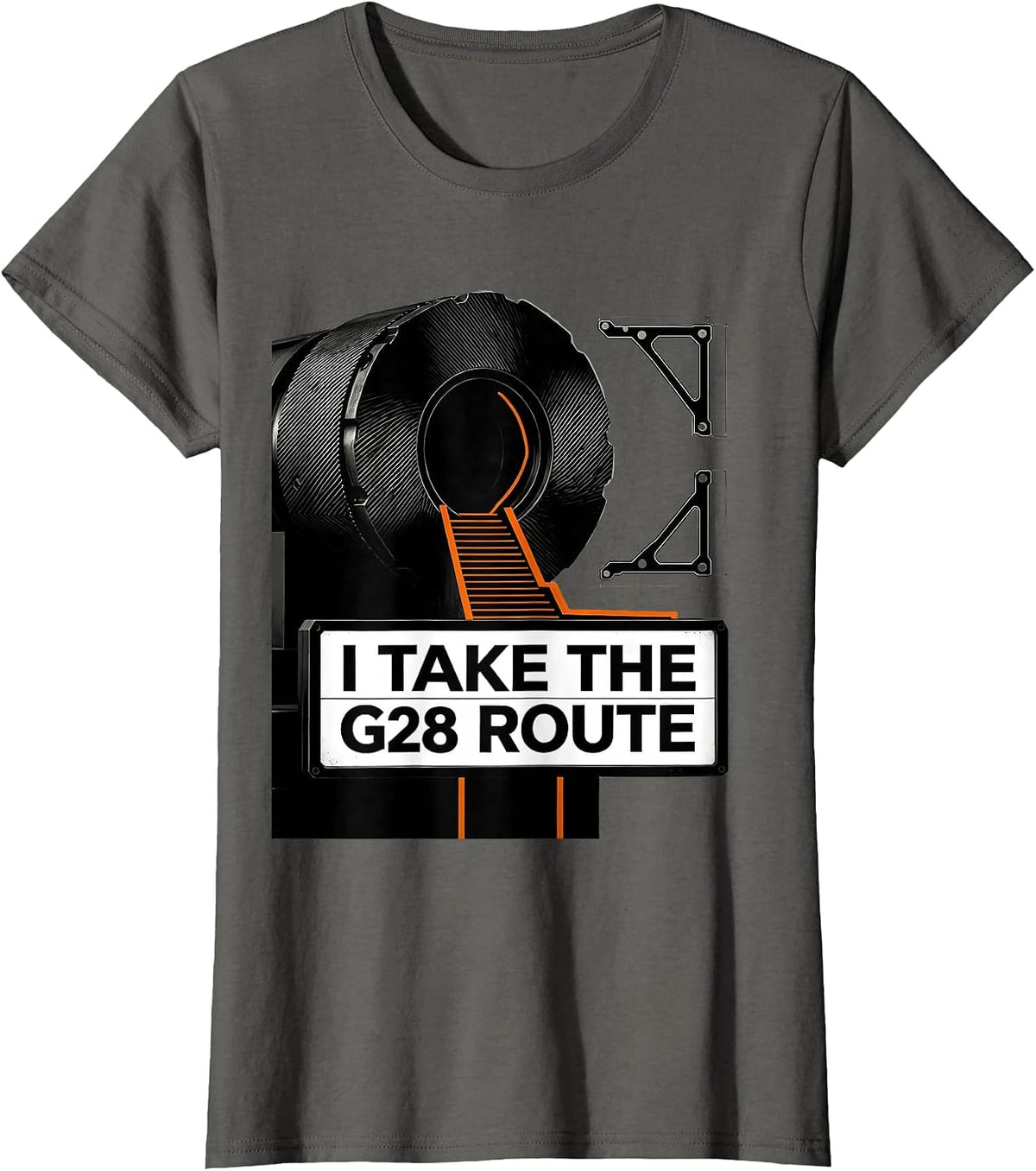 Women's I Take The G28 Route Funny CNC Machinist Trade Jargon Humor T-Shirt - Asphalt Grey