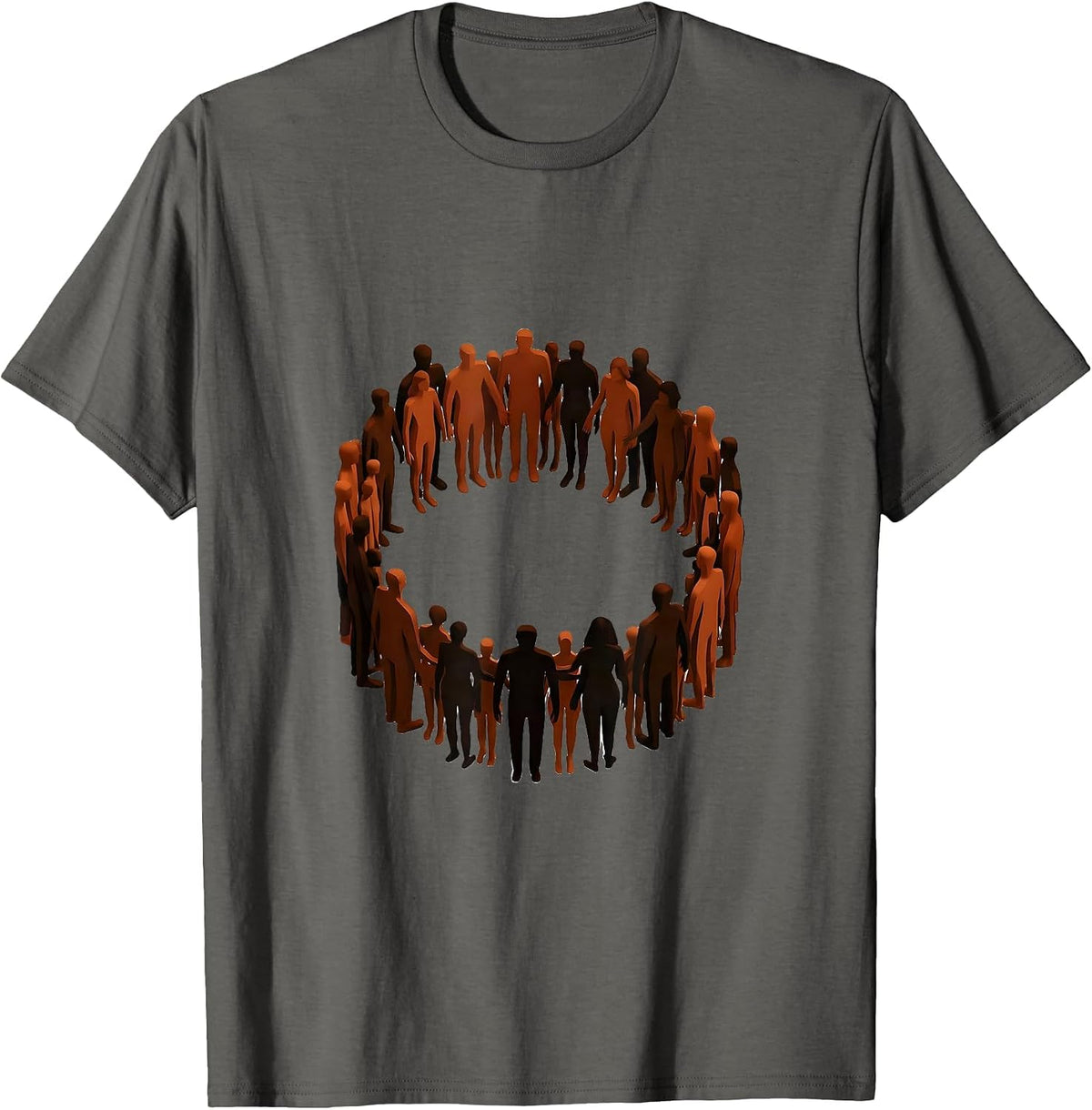 Social Worker Protective Circle Graphic Design T-Shirt - Asphalt Grey