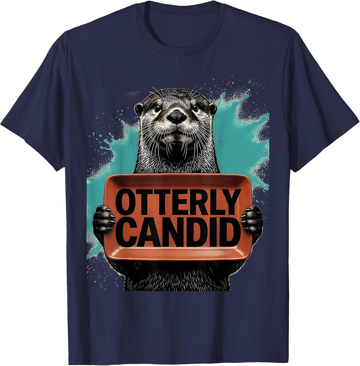 Men's Otterly Candid Funny Otter Lover Gifts For Kids Teens T-Shirt - Navy Blue