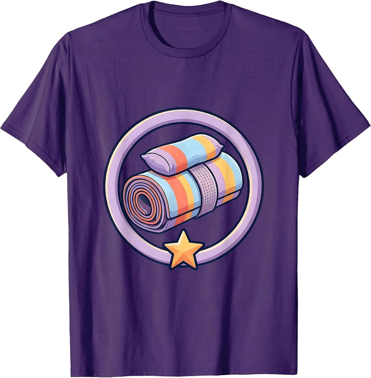 Preschool Teacher Nap Mat Rolled Up Graphic T-Shirt - Purple