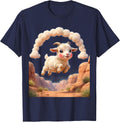 Goat Leaping Canyon Gap Graphic Tee T-Shirt - Navy Blue