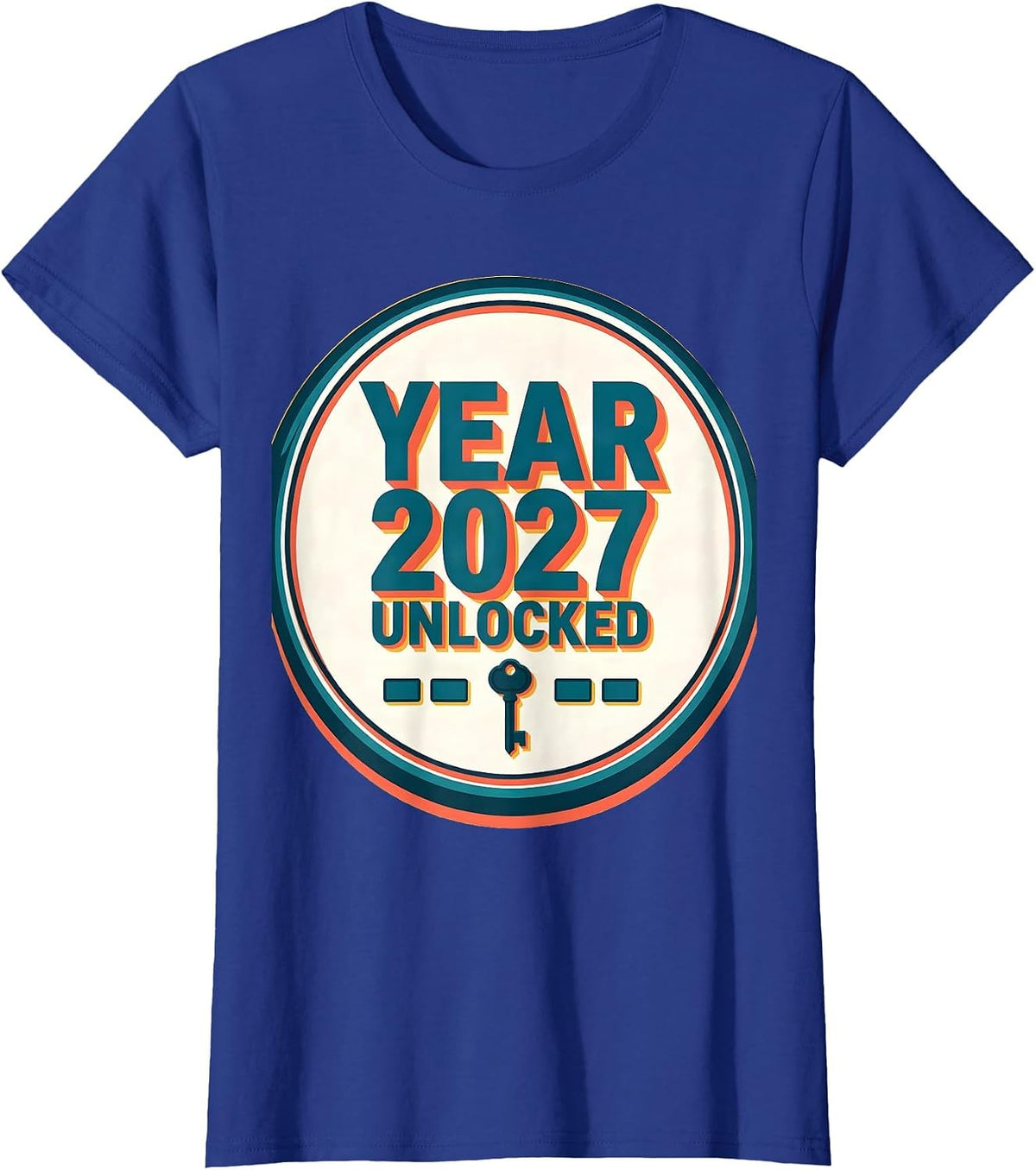 Women's Year 2027 Unlocked Funny RPG Gamer New Year 2027 Quest T-Shirt - Royal Blue