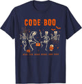 Code Boo Here for Your Scare and Care Nurse Halloween T-Shirt - Navy Blue