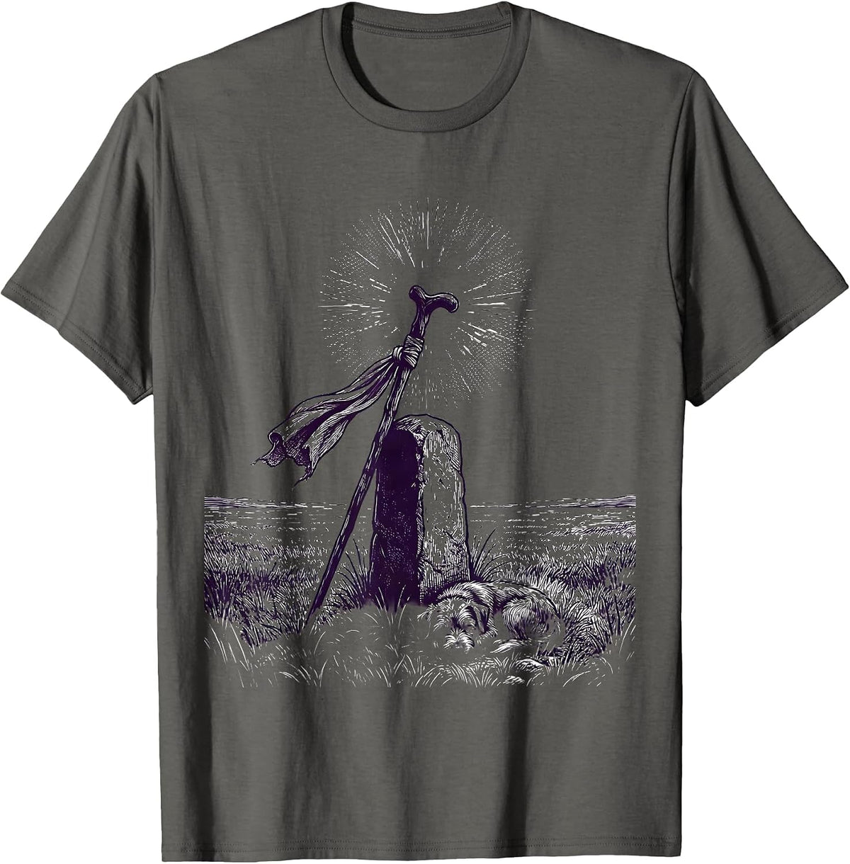 Walking Staff Cuban Heritage Family Pride Havanese T-Shirt - Asphalt Grey