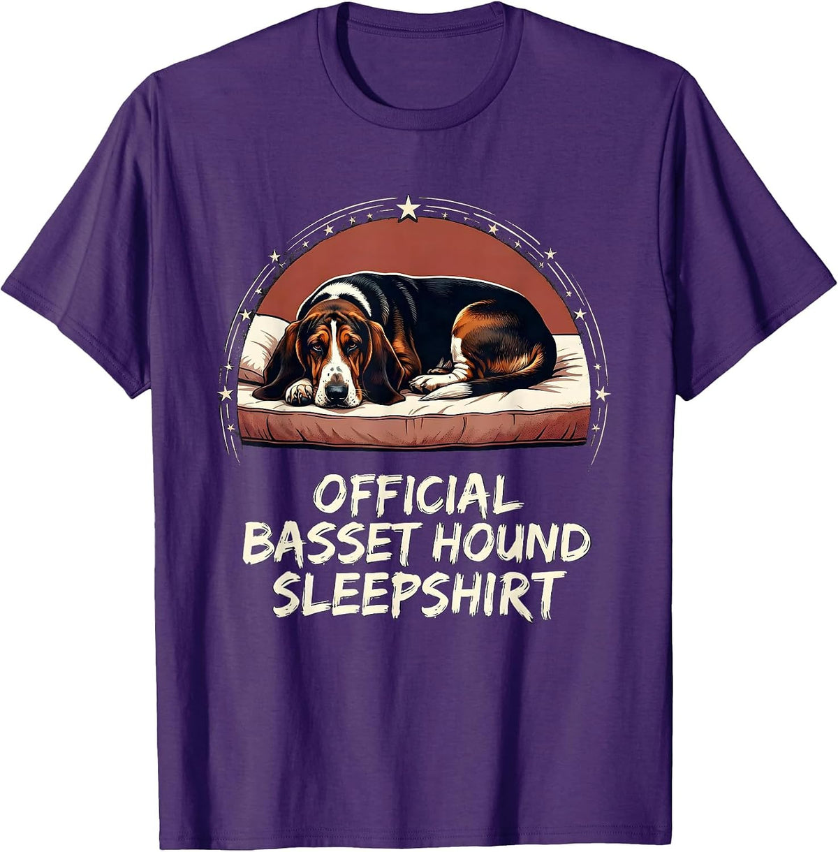 Men's Official Basset Hound Sleepshirt Funny Dog Lover Pajamas T-Shirt - Purple