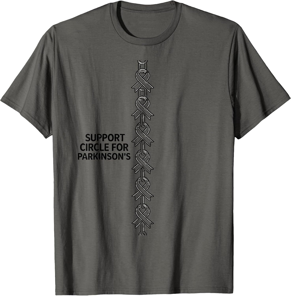 Support Circle For Parkinson's Awareness Support Squad T-Shirt - Asphalt Grey
