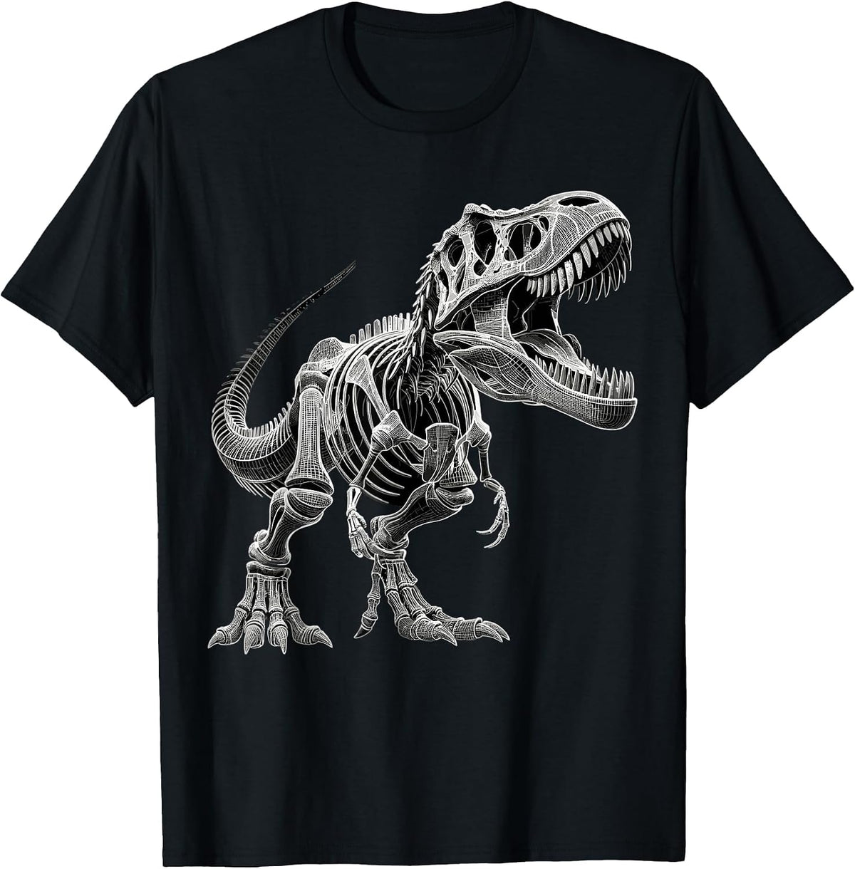 T-Rex Skeleton Paleontologist Fossil Dinosaur T-Shirt - Black