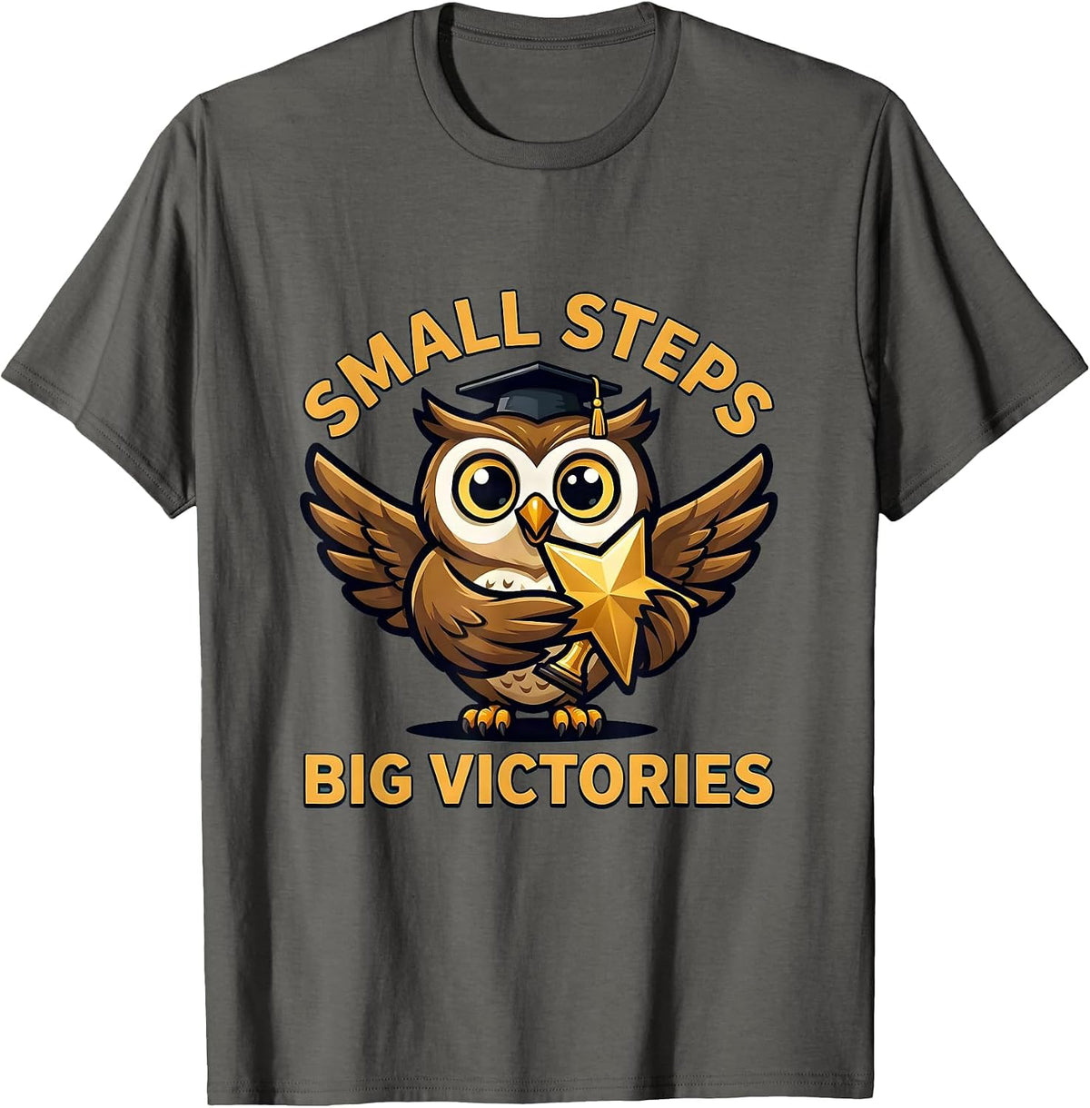 Small Steps Big Victories Special Education Teacher T-Shirt - Asphalt Grey
