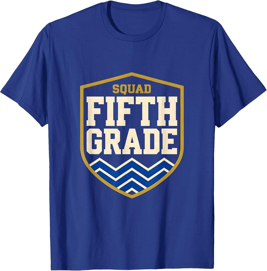 Fifth Grade Squad Sports Team Back To School Teacher Student T-Shirt - Royal Blue