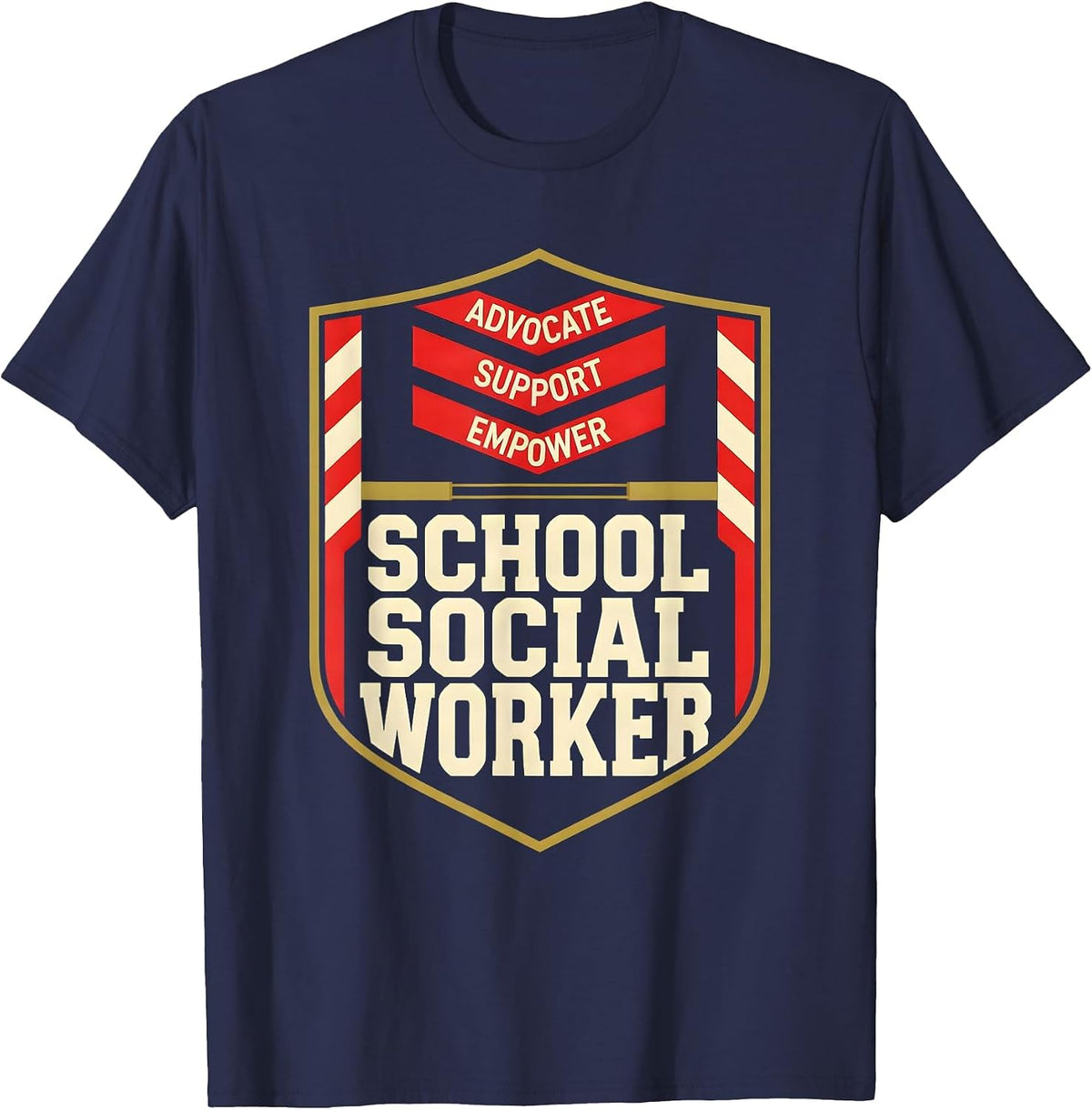 Men's Advocate Support Empower School Social Worker Funny T-Shirt - Navy Blue