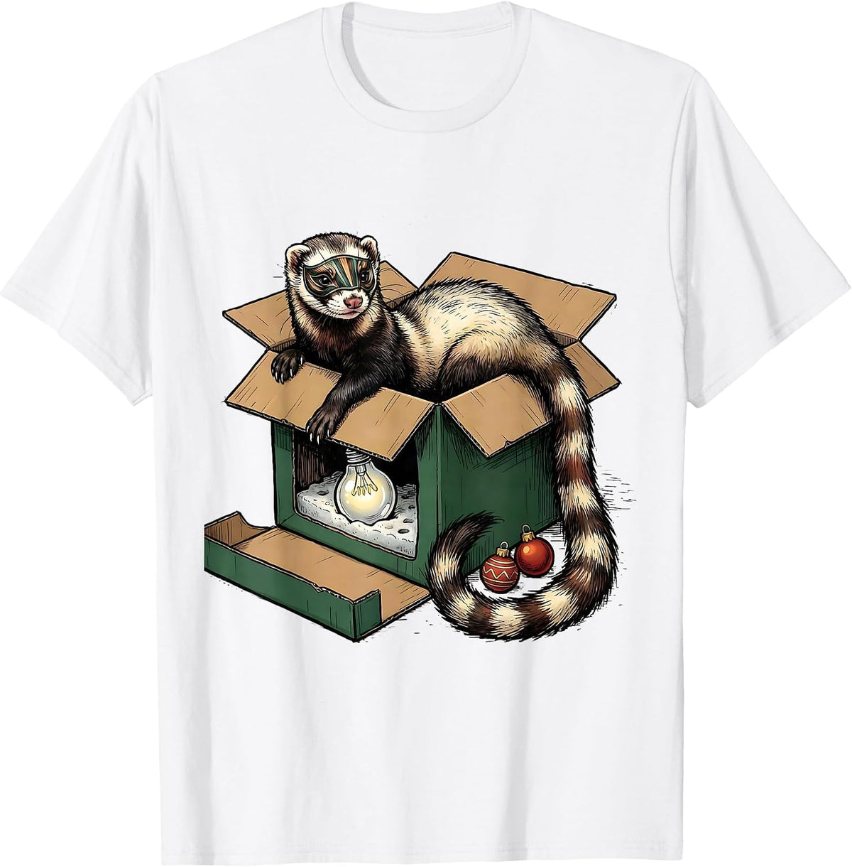 Men's Ferret In Ornament Box Funny Ferret Lover Gift T-Shirt - White