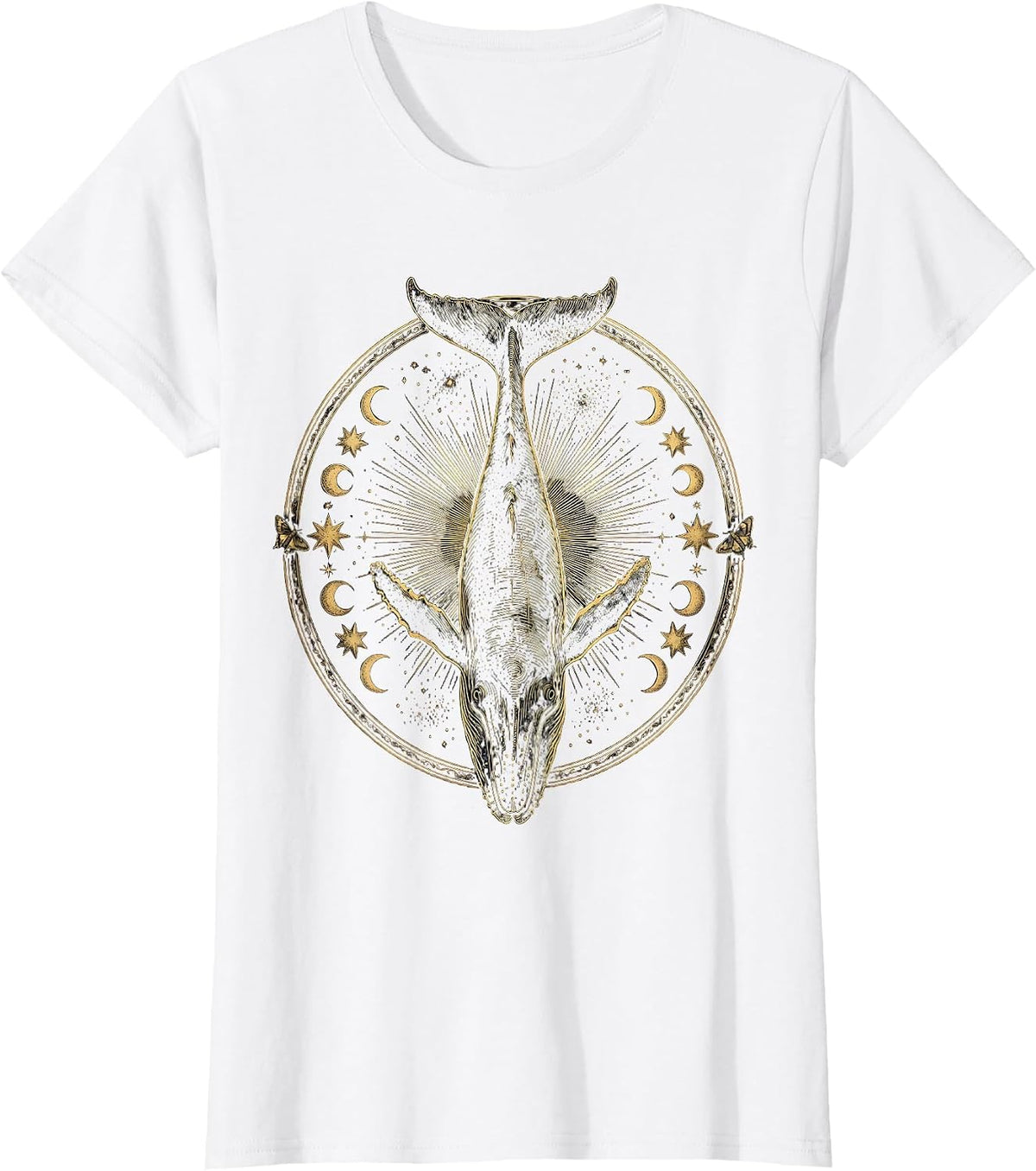 Cosmic Whale Swimming Through the Stars T-Shirt - White