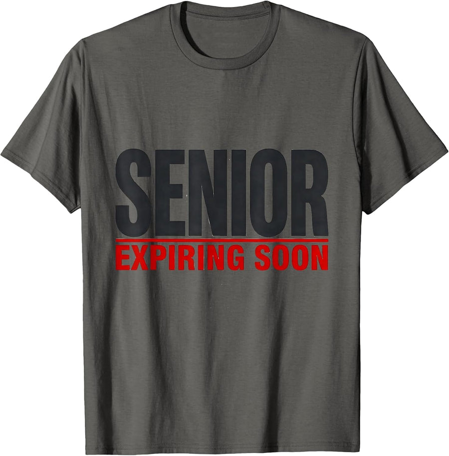 Senior Expiring Soon Funny College Student Gift T-Shirt - Asphalt Grey