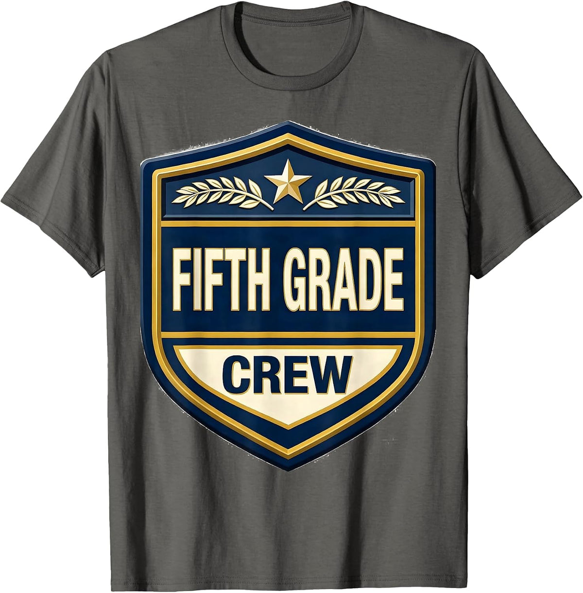 Fifth Grade Crew Preppy Teacher Back To School Girls T-Shirt - Asphalt Grey