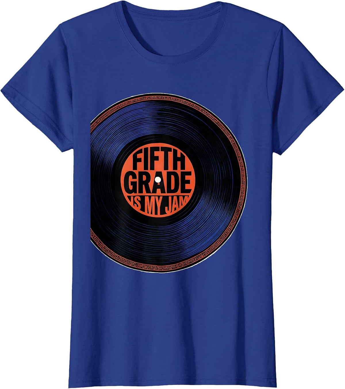 Women's Fifth Grade Is My Jam Geometric Retro Back To School Teacher T-Shirt - Royal Blue
