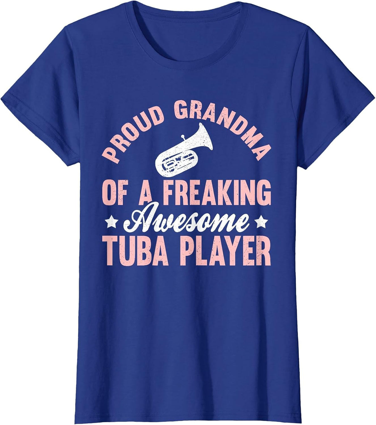 Tuba Player Marching Band Grandma T-Shirt - Royal Blue