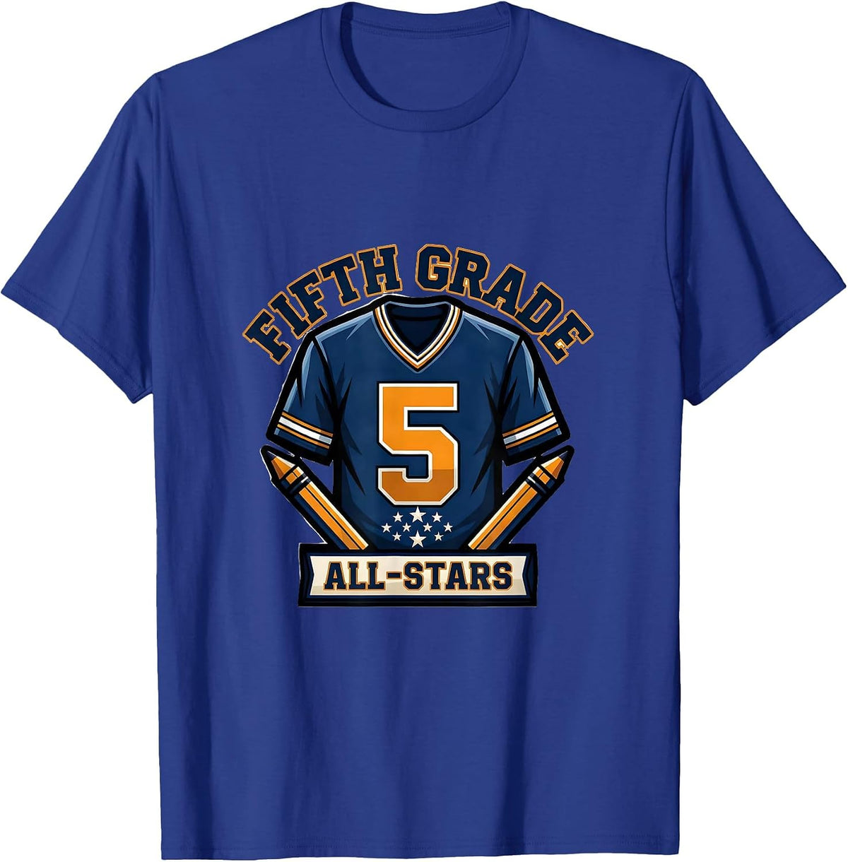Fifth Grade All-Stars Funny Teacher Back To School Team T-Shirt - Royal Blue
