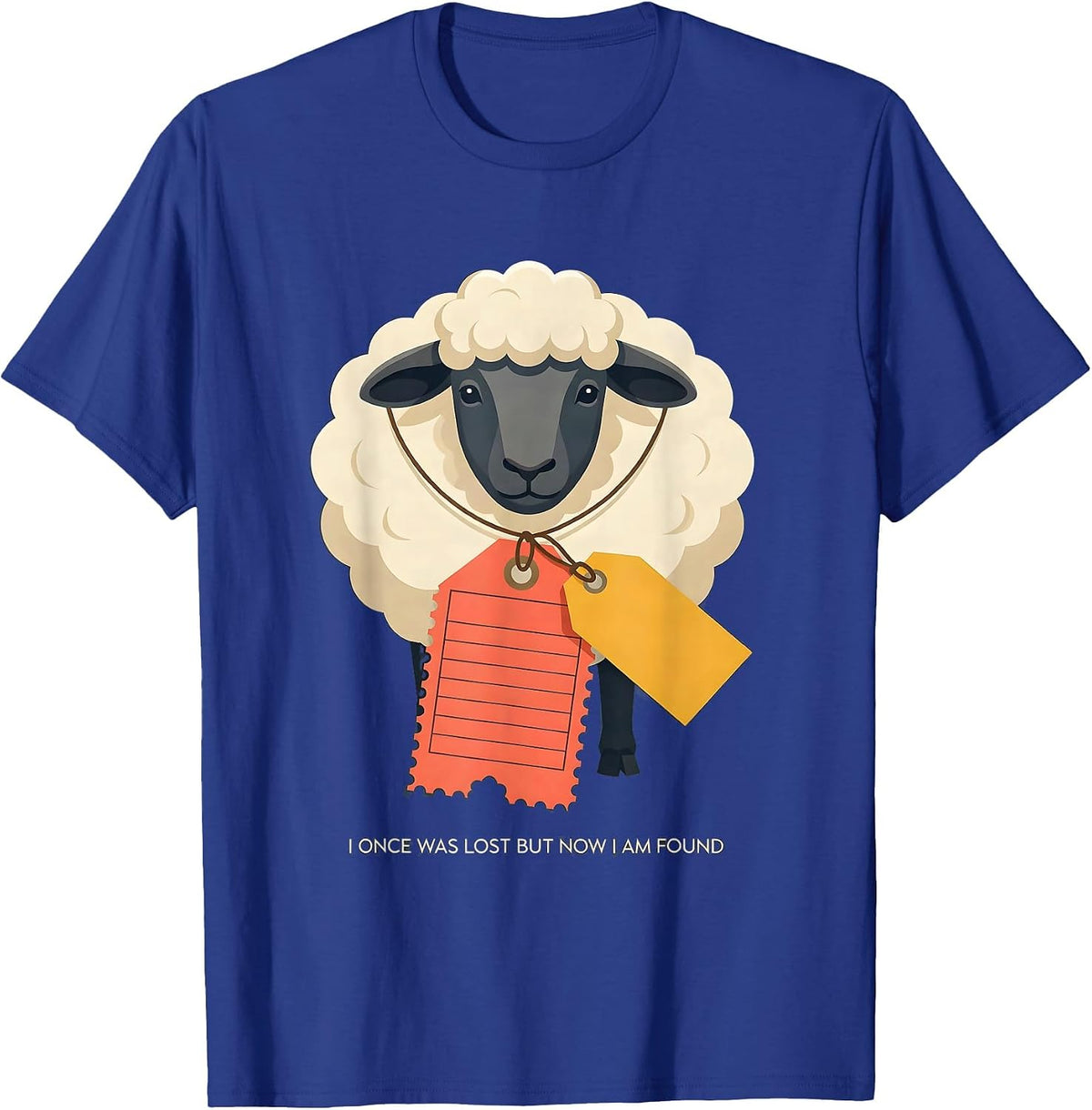 I Once Was Lost But Now I Am Found Funny Sheep Halloween T-Shirt - Royal Blue